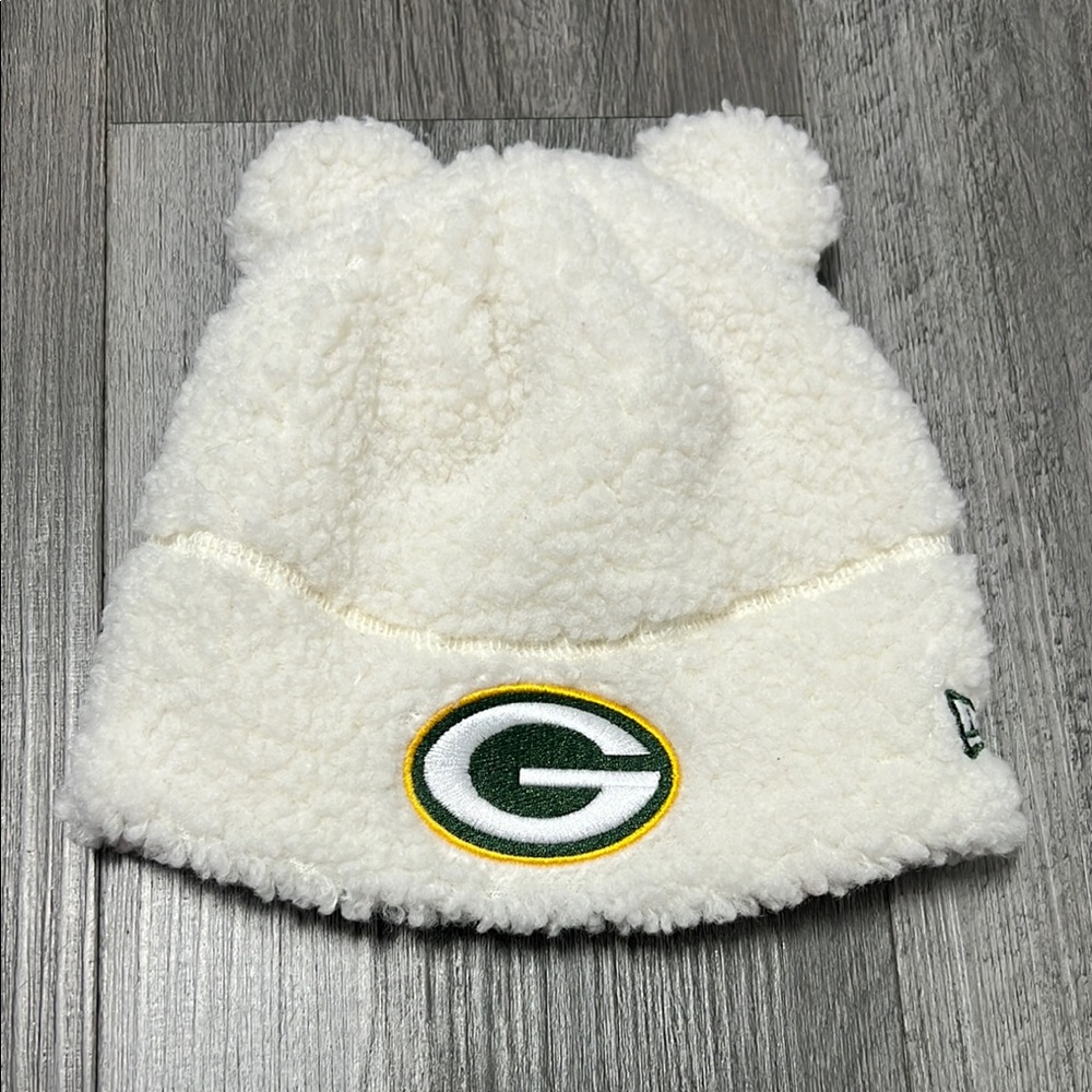New Era NFL Packets toddler White Fleece Beanie/ One Size/ NWOT